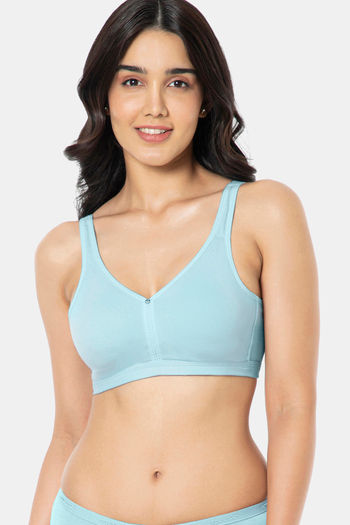 Buy Amante Double Layered Non Wired Full Coverage Support Bra - Porcelain Blue